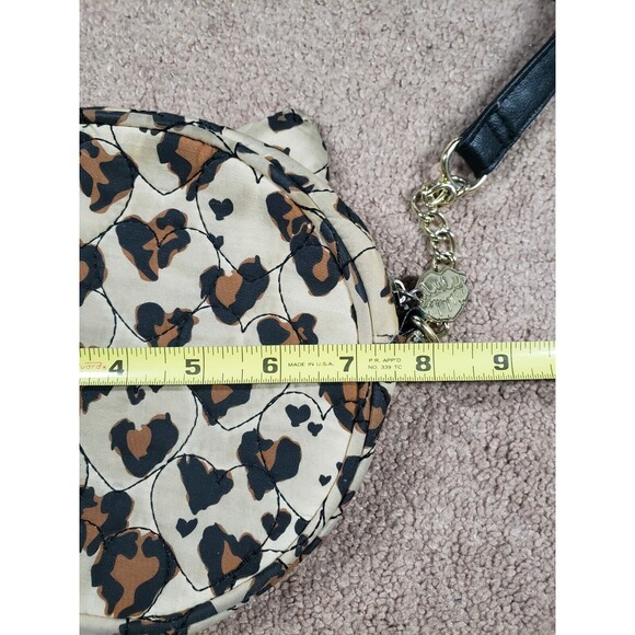 Betsey Johnson Luv Betsey Cheetah Heart Print Round Crossbody With Cat Ears Sz S - Picture 6 of 9
